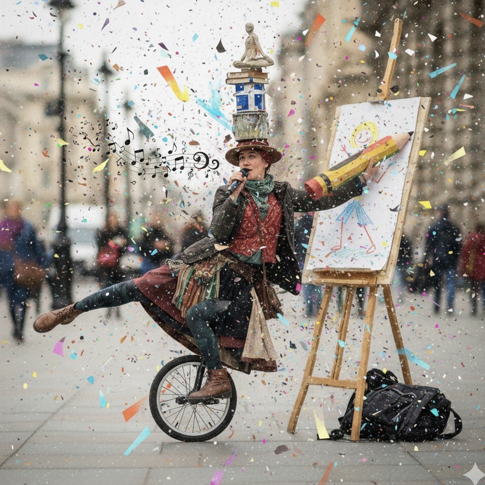 Linguaggi artistici, canti, disegni, danze, equilibrismi.